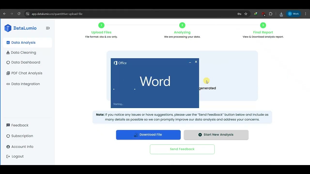 DataLumio Demo Preview